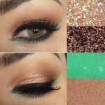 Tutorial com delineado verde diferente