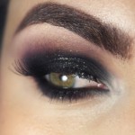 Tutorial - olho preto esfumado com glitter e roxo