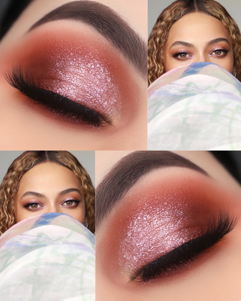 A make rosa brilhante da Beyoncé